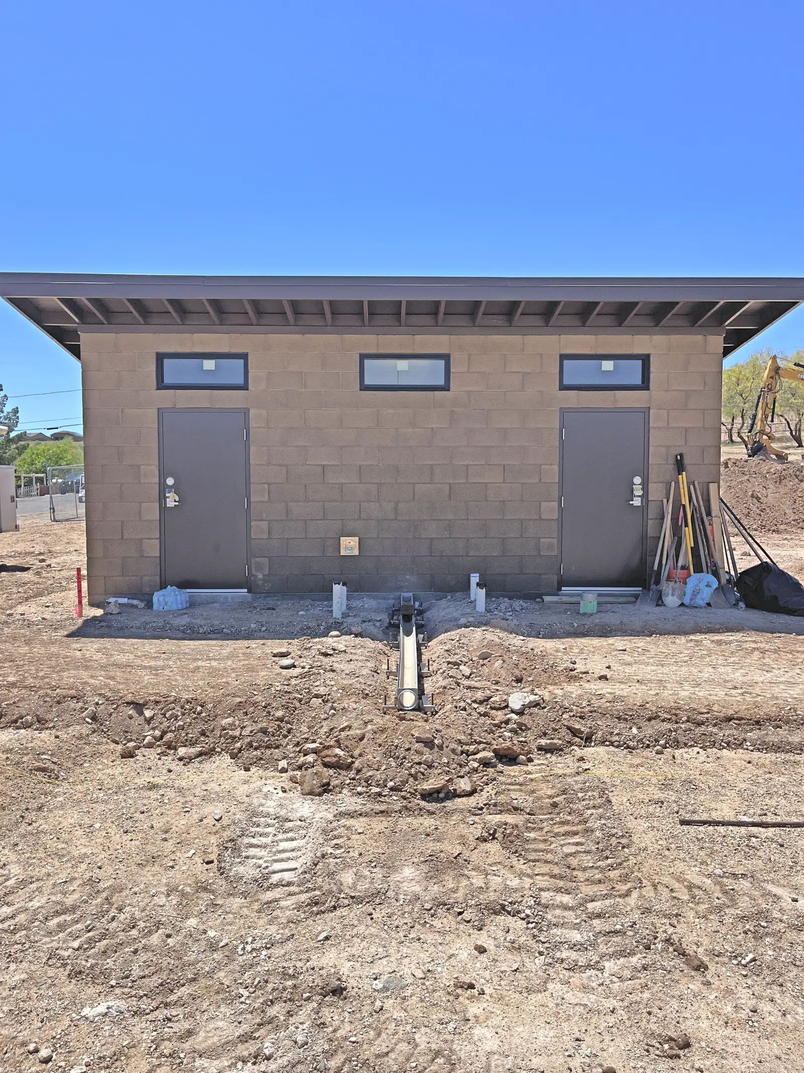 Trenching a new line to a building
