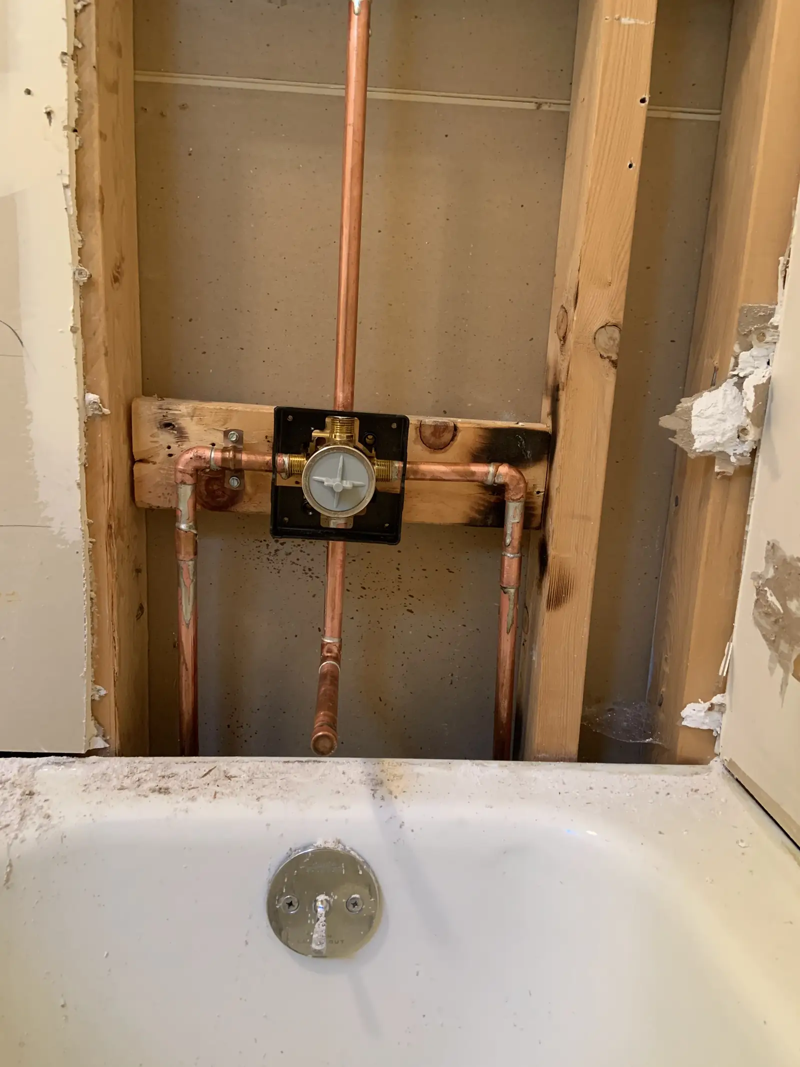 Shower valve rough-in